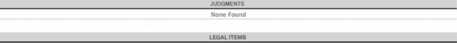 Tenant Judgements and Legal items